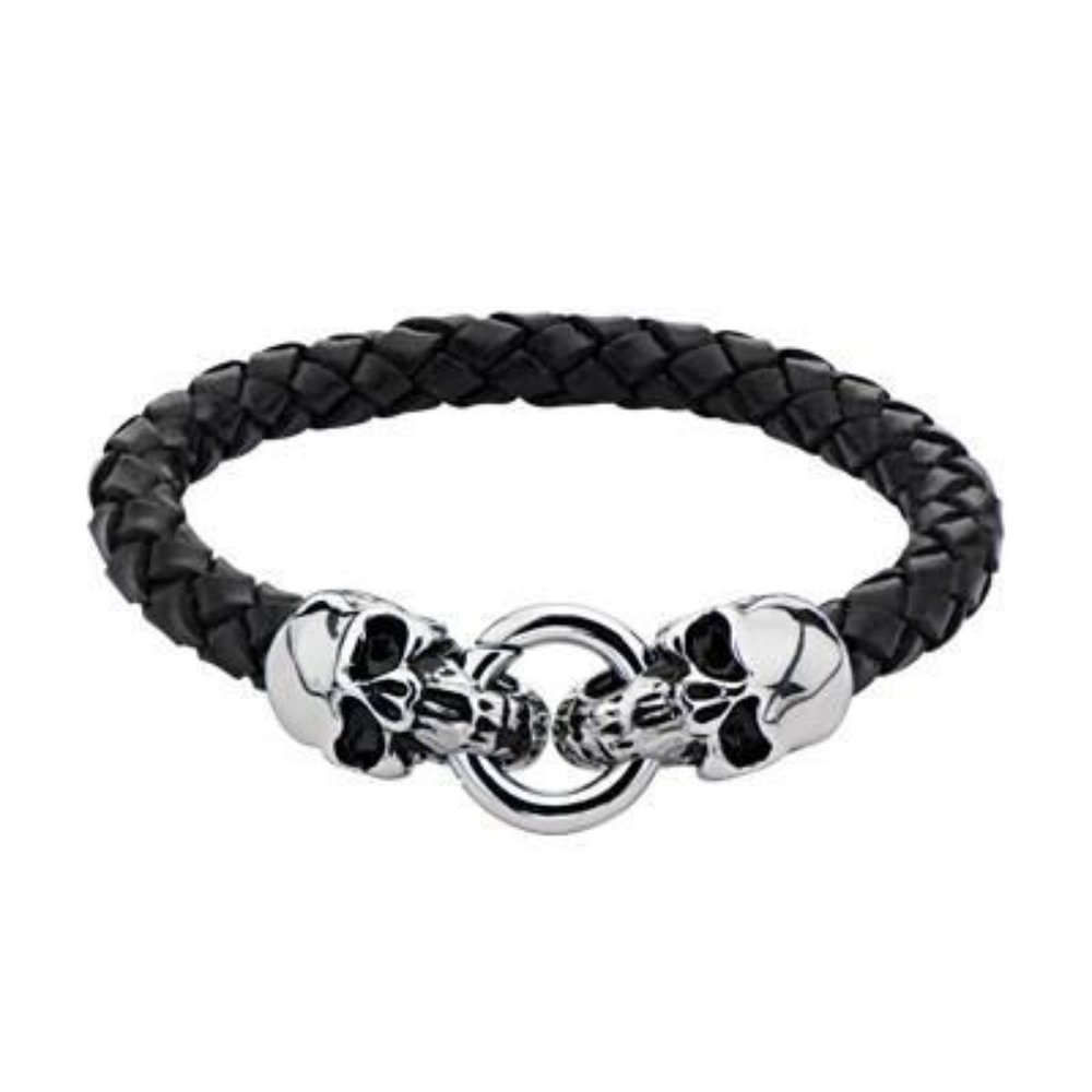 DEVIL'S POISON men's black leather bracelet